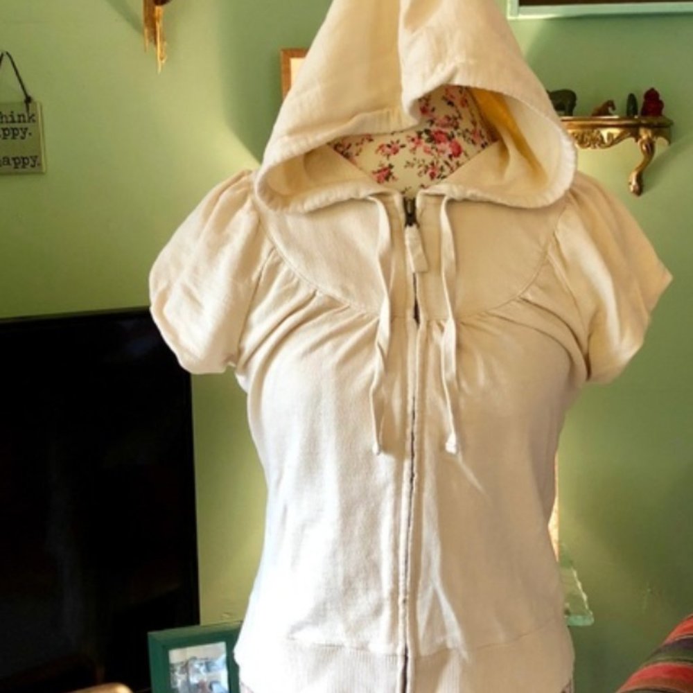 Old Navy Zip Up Short Sleeve Hoodie Medium